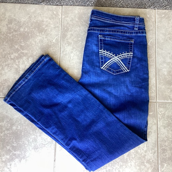 Apt. 9 Denim - Apt.9 Bootcut Medium Wash High Rise Denim Jeans Rhinestone Woman’s Size 16
